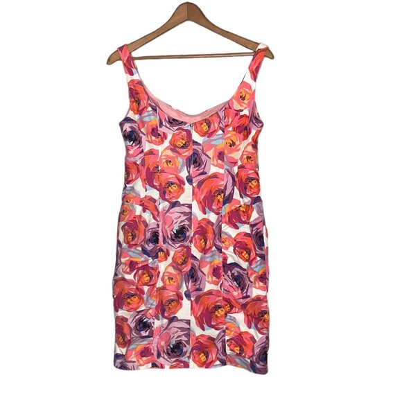 Nanette Lepore Size 2 Anthropologie Pink Purple Floral‎ Ruched Candy Girl Dress - Picture 6 of 8